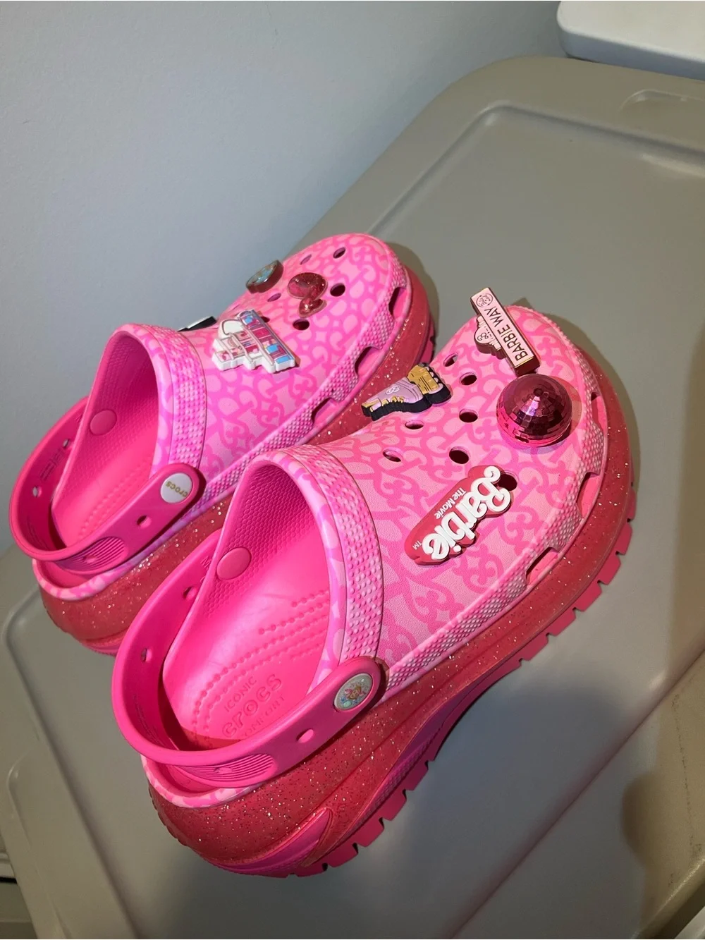 Barbie Pink Girls' Slip-On Clog Sandals with Decorative Charms - Picture 2 of 6